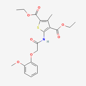 molecular formula C20H23NO7S B5819396 diethyl 5-{[(2-methoxyphenoxy)acetyl]amino}-3-methyl-2,4-thiophenedicarboxylate 