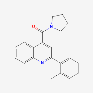 molecular formula C21H20N2O B5819405 2-(2-methylphenyl)-4-(1-pyrrolidinylcarbonyl)quinoline 