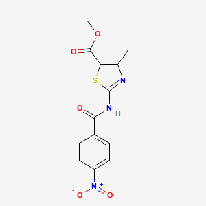 molecular formula C13H11N3O5S B5819423 methyl 4-methyl-2-[(4-nitrobenzoyl)amino]-1,3-thiazole-5-carboxylate 
