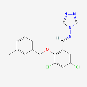 molecular formula C17H14Cl2N4O B5819445 N-{3,5-dichloro-2-[(3-methylbenzyl)oxy]benzylidene}-4H-1,2,4-triazol-4-amine 