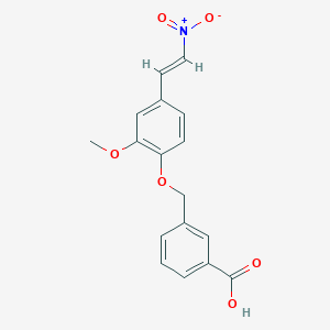 molecular formula C17H15NO6 B5819448 3-{[2-methoxy-4-(2-nitrovinyl)phenoxy]methyl}benzoic acid 
