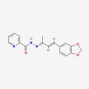 molecular formula C17H15N3O3 B5819461 N'-[3-(1,3-benzodioxol-5-yl)-1-methyl-2-propen-1-ylidene]-2-pyridinecarbohydrazide 