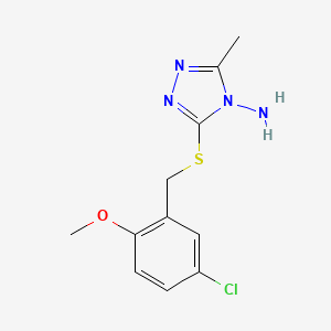 molecular formula C11H13ClN4OS B5819474 3-[(5-chloro-2-methoxybenzyl)thio]-5-methyl-4H-1,2,4-triazol-4-amine 