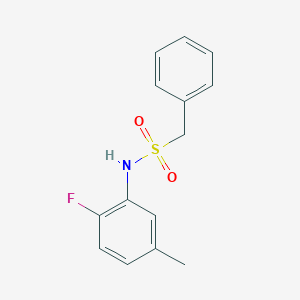 molecular formula C14H14FNO2S B5819498 N-(2-fluoro-5-methylphenyl)-1-phenylmethanesulfonamide CAS No. 4069-35-6