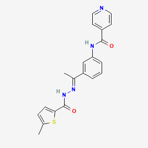molecular formula C20H18N4O2S B5819509 N-(3-{N-[(5-methyl-2-thienyl)carbonyl]ethanehydrazonoyl}phenyl)isonicotinamide 