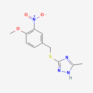 molecular formula C11H12N4O3S B5819563 3-[(4-methoxy-3-nitrobenzyl)thio]-5-methyl-4H-1,2,4-triazole 