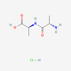 molecular formula C6H13ClN2O3 B581957 L-丙氨酰-L-丙氨酸盐酸盐 CAS No. 56611-94-0