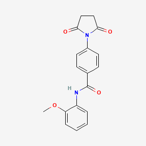 molecular formula C18H16N2O4 B5819579 4-(2,5-dioxo-1-pyrrolidinyl)-N-(2-methoxyphenyl)benzamide 