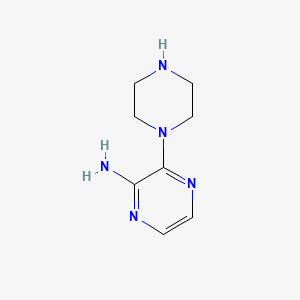 molecular formula C8H13N5 B581960 2-氨基-3-哌嗪-1-基吡嗪 CAS No. 59215-43-9