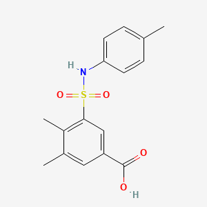 molecular formula C16H17NO4S B5819610 3,4-dimethyl-5-{[(4-methylphenyl)amino]sulfonyl}benzoic acid 