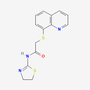 molecular formula C14H13N3OS2 B5819621 N-(4,5-dihydro-1,3-thiazol-2-yl)-2-(8-quinolinylthio)acetamide 