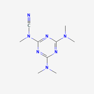 molecular formula C9H15N7 B5819639 [4,6-bis(dimethylamino)-1,3,5-triazin-2-yl]methylcyanamide 