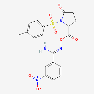 molecular formula C19H18N4O7S B5819645 N'-[({1-[(4-methylphenyl)sulfonyl]-5-oxo-2-pyrrolidinyl}carbonyl)oxy]-3-nitrobenzenecarboximidamide 
