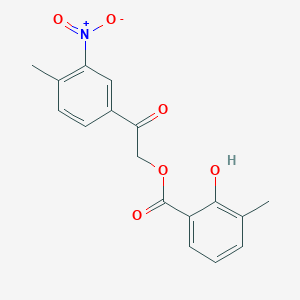 molecular formula C17H15NO6 B5819661 2-(4-methyl-3-nitrophenyl)-2-oxoethyl 2-hydroxy-3-methylbenzoate 