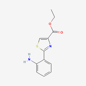 molecular formula C12H12N2O2S B581967 2-(2-氨基苯基)噻唑-4-羧酸乙酯 CAS No. 658076-43-8