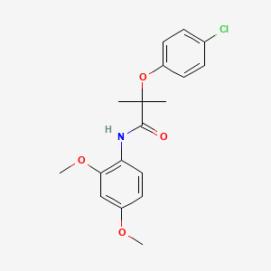 molecular formula C18H20ClNO4 B5819698 2-(4-chlorophenoxy)-N-(2,4-dimethoxyphenyl)-2-methylpropanamide 