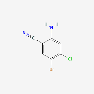 molecular formula C7H4BrClN2 B581970 2-Amino-5-bromo-4-chlorobenzonitrile CAS No. 671795-60-1
