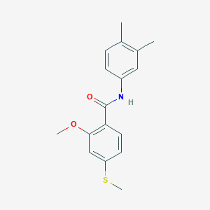 molecular formula C17H19NO2S B5819701 N-(3,4-dimethylphenyl)-2-methoxy-4-(methylthio)benzamide 