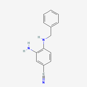 molecular formula C14H13N3 B581971 3-氨基-4-(苄氨基)苯甲腈 CAS No. 68502-23-8