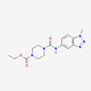 molecular formula C15H20N6O3 B5819715 ethyl 4-{[(1-methyl-1H-1,2,3-benzotriazol-5-yl)amino]carbonyl}-1-piperazinecarboxylate 