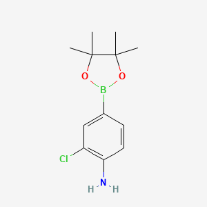 molecular formula C12H17BClNO2 B581973 2-氯-4-(4,4,5,5-四甲基-1,3,2-二氧杂硼环-2-基)苯胺 CAS No. 721960-43-6