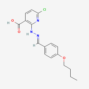 molecular formula C17H18ClN3O3 B5819737 2-[2-(4-butoxybenzylidene)hydrazino]-6-chloronicotinic acid 