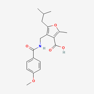 molecular formula C19H23NO5 B5819748 5-isobutyl-4-{[(4-methoxybenzoyl)amino]methyl}-2-methyl-3-furoic acid 