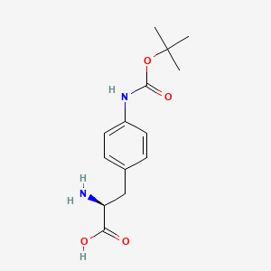 molecular formula C14H20N2O4 B581975 (2S)-2-氨基-3-(4-[(叔丁氧基)羰基氨基]苯基)丙酸 CAS No. 74578-48-6