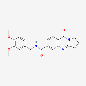 molecular formula C21H21N3O4 B5819750 N-(3,4-dimethoxybenzyl)-9-oxo-1,2,3,9-tetrahydropyrrolo[2,1-b]quinazoline-6-carboxamide 
