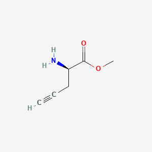 molecular formula C6H9NO2 B581979 (R)-2-Amino-4-pentynoic acid, methyl ester CAS No. 78342-50-4
