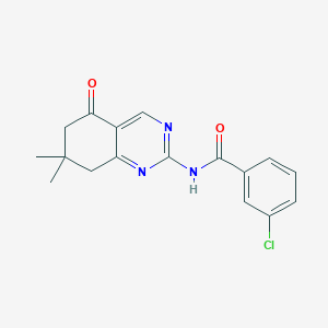 molecular formula C17H16ClN3O2 B5819799 3-chloro-N-(7,7-dimethyl-5-oxo-5,6,7,8-tetrahydro-2-quinazolinyl)benzamide 