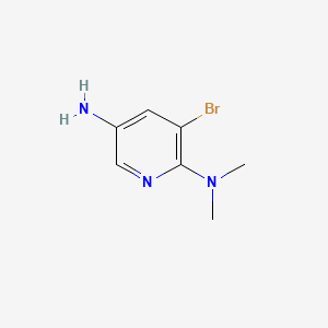 molecular formula C7H10BrN3 B581983 5-Amino-3-bromo-2-(N,N-dimethylamino)pyridine CAS No. 813425-36-4