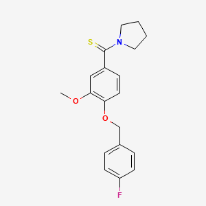 molecular formula C19H20FNO2S B5819840 1-({4-[(4-fluorobenzyl)oxy]-3-methoxyphenyl}carbonothioyl)pyrrolidine 