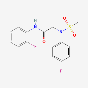 molecular formula C15H14F2N2O3S B5819855 N~1~-(2-fluorophenyl)-N~2~-(4-fluorophenyl)-N~2~-(methylsulfonyl)glycinamide 