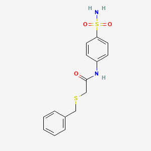 molecular formula C15H16N2O3S2 B5819856 N-[4-(aminosulfonyl)phenyl]-2-(benzylthio)acetamide 