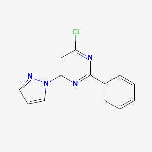 molecular formula C13H9ClN4 B5819859 4-chloro-2-phenyl-6-(1H-pyrazol-1-yl)pyrimidine 