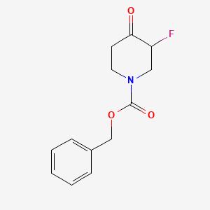 molecular formula C13H14FNO3 B581989 苄基3-氟-4-氧代哌啶-1-羧酸酯 CAS No. 845256-59-9