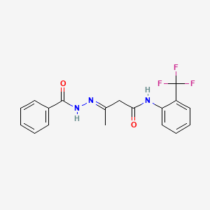 molecular formula C18H16F3N3O2 B5819906 3-(benzoylhydrazono)-N-[2-(trifluoromethyl)phenyl]butanamide 