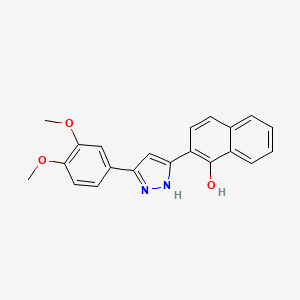 molecular formula C21H18N2O3 B5819928 2-[5-(3,4-dimethoxyphenyl)-1H-pyrazol-3-yl]-1-naphthol 