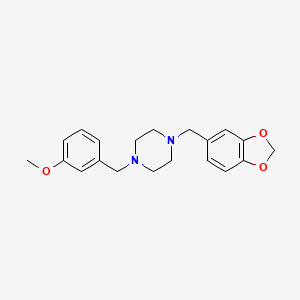 molecular formula C20H24N2O3 B5819961 1-(1,3-benzodioxol-5-ylmethyl)-4-(3-methoxybenzyl)piperazine 