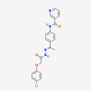 molecular formula C22H19ClN4O3 B5819977 N-{4-[(1E)-1-{2-[(4-chlorophenoxy)acetyl]hydrazinylidene}ethyl]phenyl}pyridine-3-carboxamide 