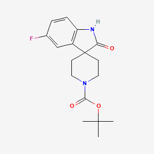 molecular formula C17H21FN2O3 B581998 1'-Boc-5-fluoro-1,2-dihydro-2-oxo-spiro[3H-indole-3,4'-piperidine] CAS No. 866028-06-0