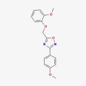 molecular formula C17H16N2O4 B5820067 5-[(2-methoxyphenoxy)methyl]-3-(4-methoxyphenyl)-1,2,4-oxadiazole 