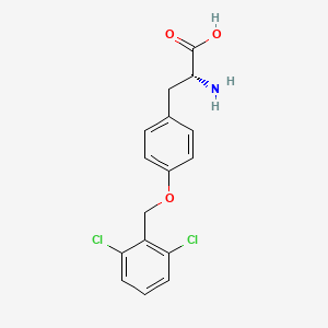 molecular formula C16H15Cl2NO3 B582007 (2R)-2-氨基-3-(4-[(2,6-二氯苯基)甲氧基]苯基)丙酸 CAS No. 877932-39-3