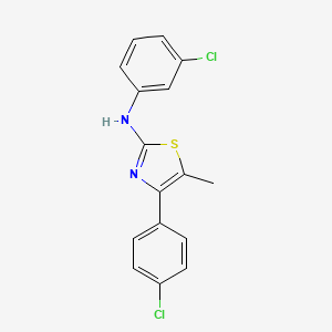 molecular formula C16H12Cl2N2S B5820070 N-(3-chlorophenyl)-4-(4-chlorophenyl)-5-methyl-1,3-thiazol-2-amine 