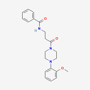 molecular formula C21H25N3O3 B5820115 N-{3-[4-(2-methoxyphenyl)-1-piperazinyl]-3-oxopropyl}benzamide 