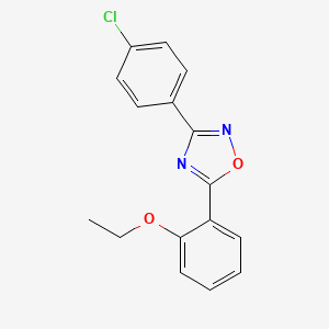 molecular formula C16H13ClN2O2 B5820129 3-(4-chlorophenyl)-5-(2-ethoxyphenyl)-1,2,4-oxadiazole 