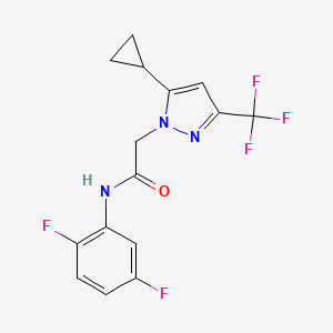 molecular formula C15H12F5N3O B5820131 2-[5-cyclopropyl-3-(trifluoromethyl)-1H-pyrazol-1-yl]-N-(2,5-difluorophenyl)acetamide 