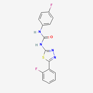 molecular formula C15H10F2N4OS B5820159 N-(4-fluorophenyl)-N'-[5-(2-fluorophenyl)-1,3,4-thiadiazol-2-yl]urea 