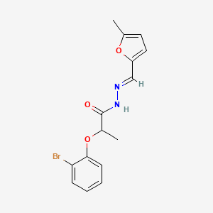 molecular formula C15H15BrN2O3 B5820200 2-(2-bromophenoxy)-N'-[(5-methyl-2-furyl)methylene]propanohydrazide 